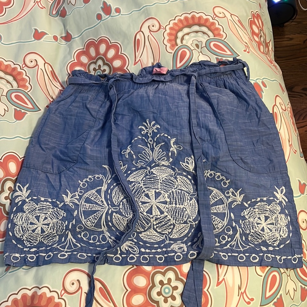 Lilly Pulitzer Blue Mini Skirt With Pattern
